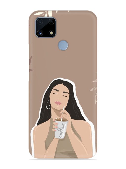 Girl With Coffee Snap Case for Realme C25 Zapvi