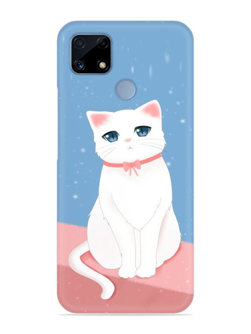 Cute White Cat Snap Case for Realme C25