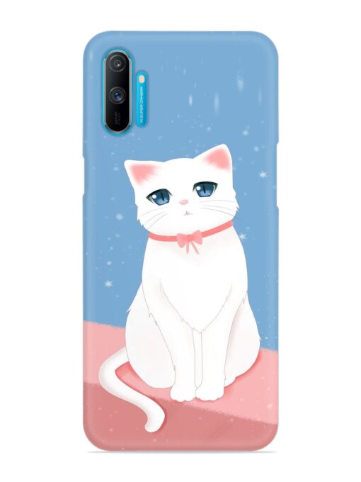 Cute White Cat Snap Case for Realme C3