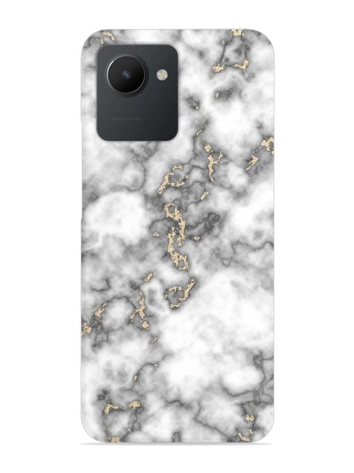 Gray And Gold Marble Snap Case for Realme C30 Zapvi