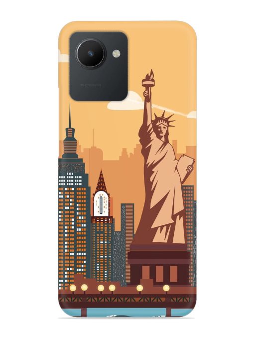 New York Statue Of Liberty Architectural Scenery Snap Case for Realme C30 Zapvi