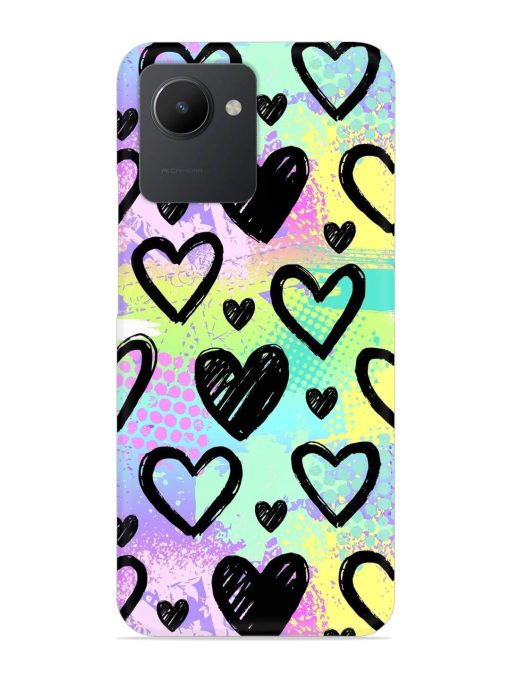 Bright Pattern Hearts Snap Case for Realme C30