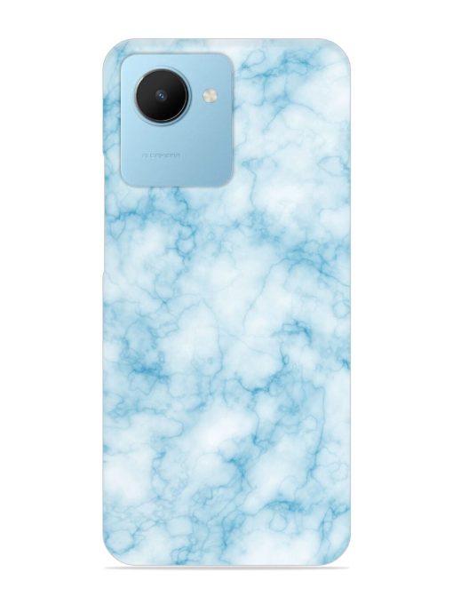 Blue White Natural Marble Snap Case for Realme C30S Zapvi