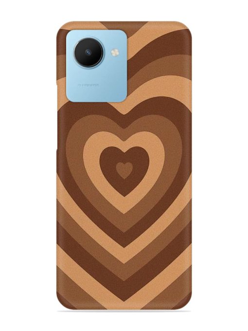 Brown Heart Snap Case for Realme C30S