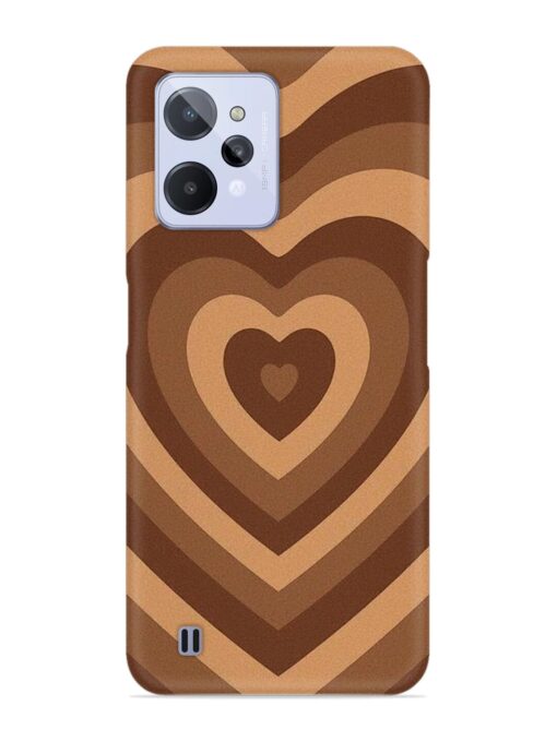 Brown Heart Snap Case for Realme C31