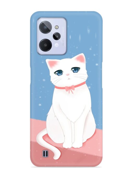 Cute White Cat Snap Case for Realme C31