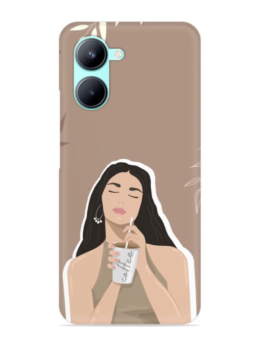 Girl With Coffee Snap Case for Realme C33 (2023) Zapvi