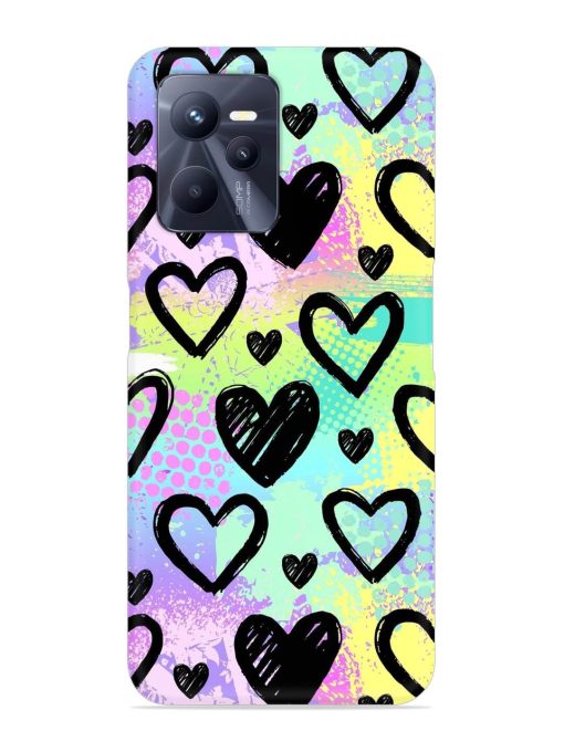 Bright Pattern Hearts Snap Case for Realme C35 Zapvi