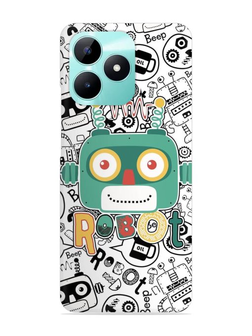 Robot Modern Seamless Pattern Snap Case for Realme C51 Zapvi