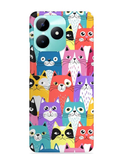 Funny Cartoon Cats Snap Case for Realme C51 Zapvi