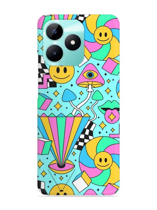 Trippy Rainbow 60S Snap Case for Realme C51 Zapvi