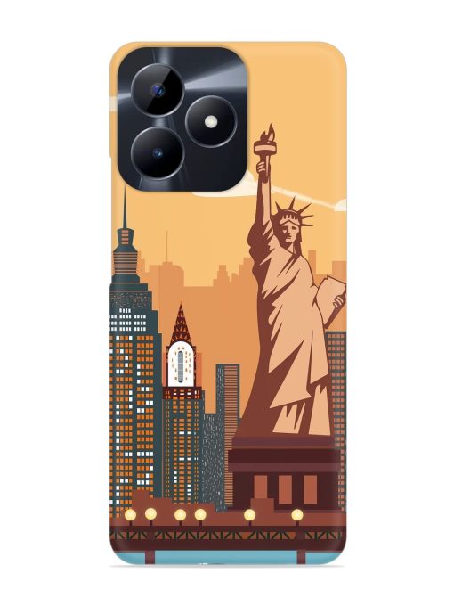 New York Statue Of Liberty Architectural Scenery Snap Case for Realme C53 Zapvi