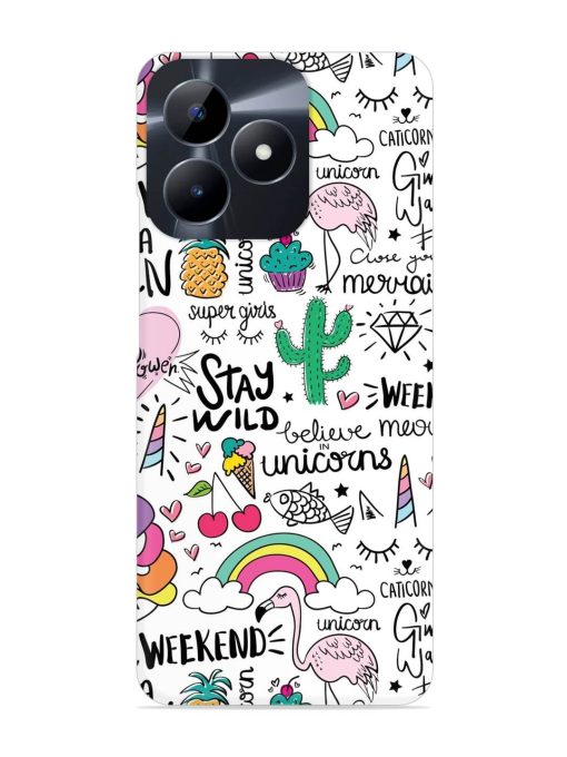 Unicorn Ice Cream Snap Case for Realme C53 Zapvi