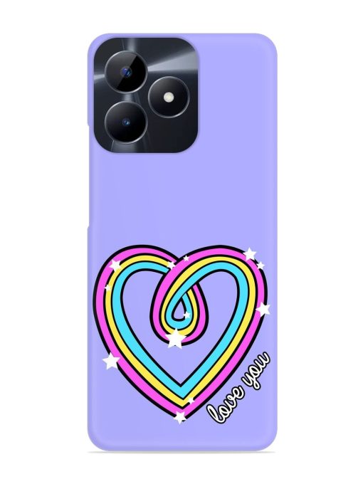 Colorful Rainbow Heart Snap Case for Realme C53 Zapvi