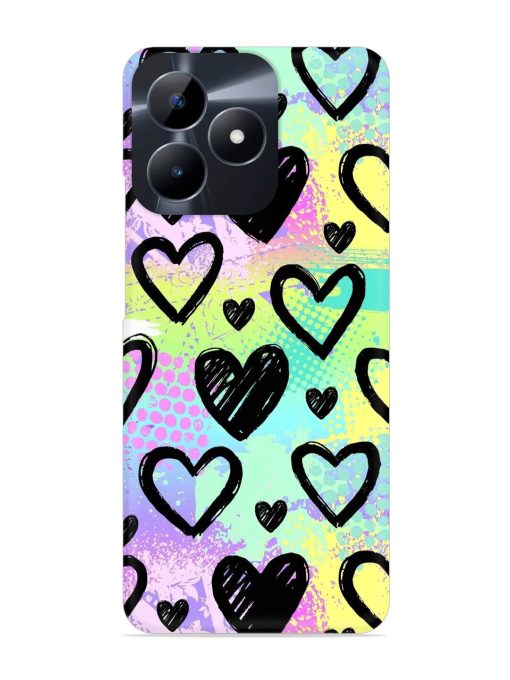 Bright Pattern Hearts Snap Case for Realme C53