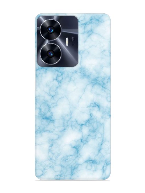 Blue White Natural Marble Snap Case for Realme C55 Zapvi