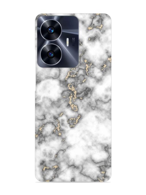 Gray And Gold Marble Snap Case for Realme C55 Zapvi