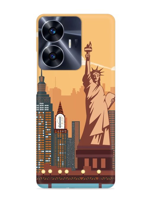 New York Statue Of Liberty Architectural Scenery Snap Case for Realme C55