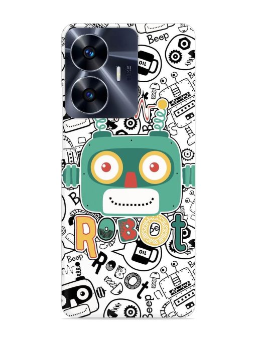 Robot Modern Seamless Pattern Snap Case for Realme C55 Zapvi