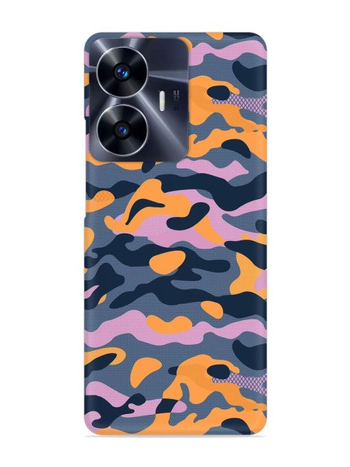 Camouflage Army Military English Orange Art Snap Case for Realme C55 Zapvi