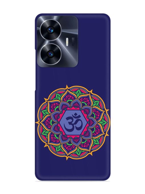 Om Mandala Art Blue Snap Case for Realme C55 Zapvi