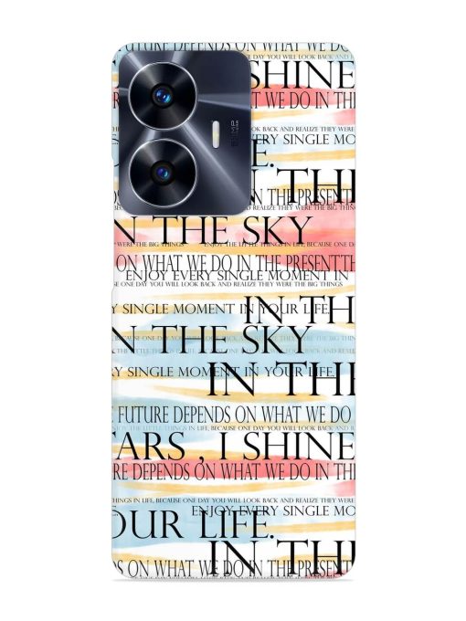 Seamless Slogans Pattern Snap Case for Realme C55 Zapvi