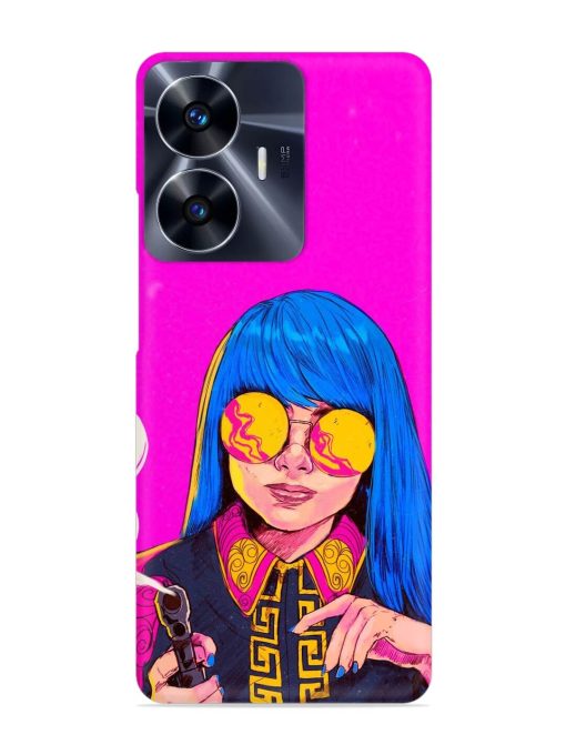 Aesthetic Anime Girl Snap Case for Realme C55