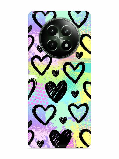 Bright Pattern Hearts Snap Case for Realme C65 (5G) Zapvi