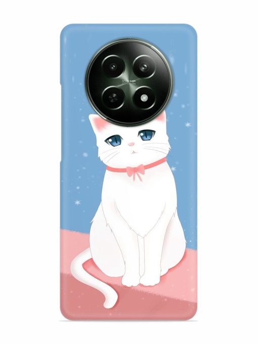 Cute White Cat Snap Case for Realme C65 (5G) Zapvi