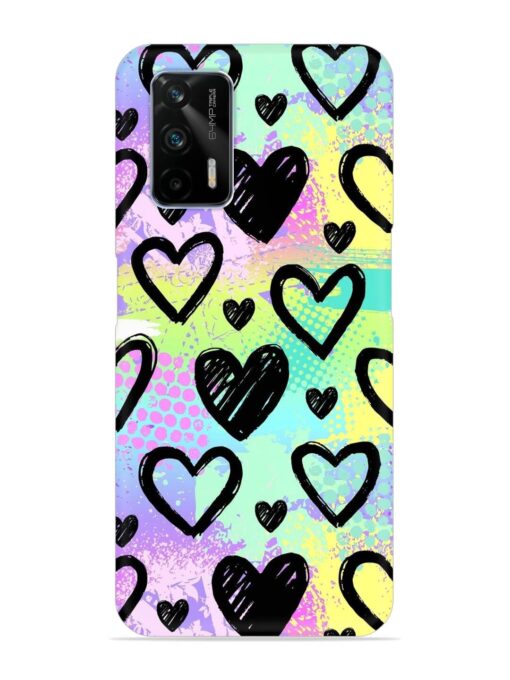 Bright Pattern Hearts Snap Case for Realme Gt (5G)