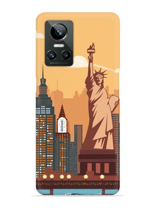 New York Statue Of Liberty Architectural Scenery Snap Case for Realme Gt Neo 3