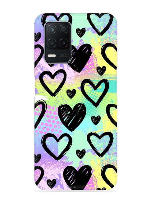 Bright Pattern Hearts Snap Case for Realme Narzo 30 (5G) Zapvi