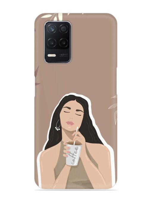 Girl With Coffee Snap Case for Realme Narzo 30 (5G) Zapvi