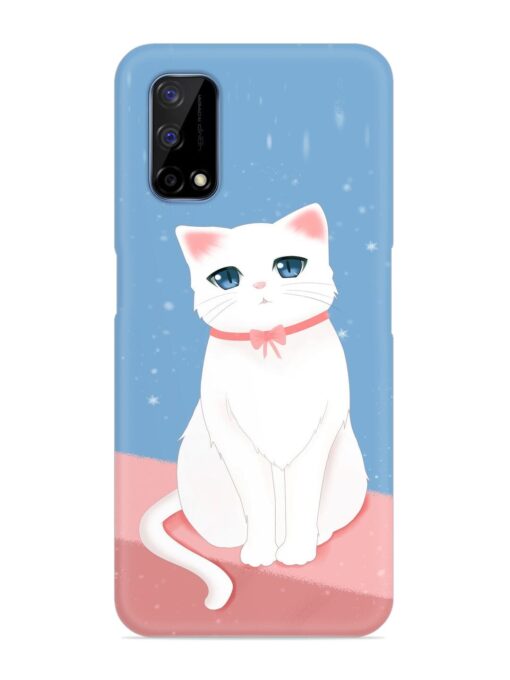 Cute White Cat Snap Case for Realme Narzo 30 Pro (5G)