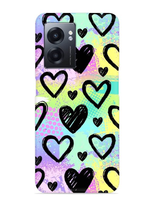 Bright Pattern Hearts Snap Case for Realme Narzo 50 (5G)