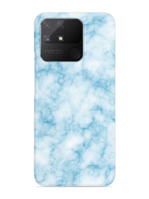 Blue White Natural Marble Snap Case for Realme Narzo 50A