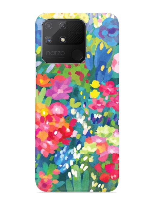 Watercolor Flower Art Snap Case for Realme Narzo 50A