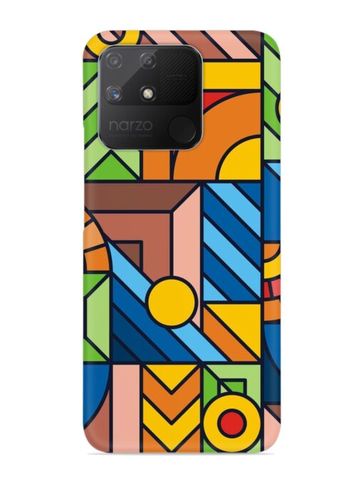 Colorful Geometric Snap Case for Realme Narzo 50A Zapvi