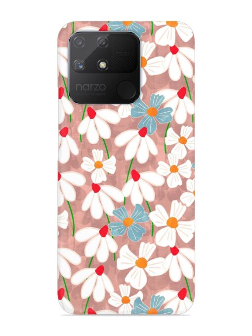 Abstract Petal Flowers Snap Case for Realme Narzo 50A Zapvi