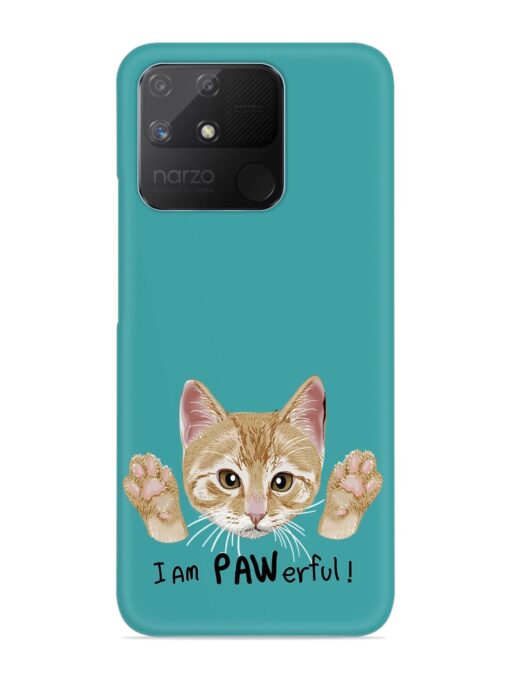 Typography Slogan Cat Snap Case for Realme Narzo 50A