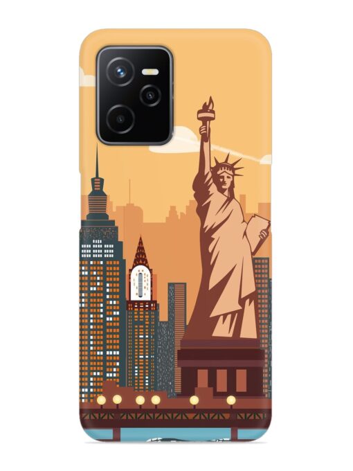 New York Statue Of Liberty Architectural Scenery Snap Case for Realme Narzo 50A Prime Zapvi