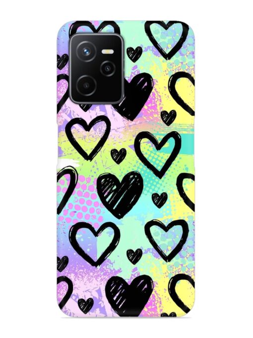 Bright Pattern Hearts Snap Case for Realme Narzo 50A Prime Zapvi