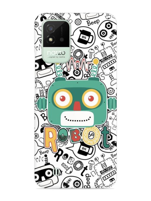 Robot Modern Seamless Pattern Snap Case for Realme Narzo 50I Zapvi