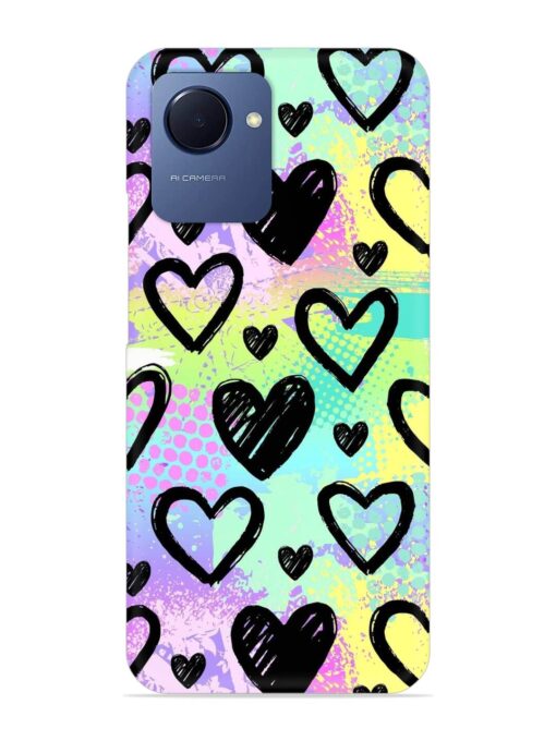 Bright Pattern Hearts Snap Case for Realme Narzo 50I Prime Zapvi