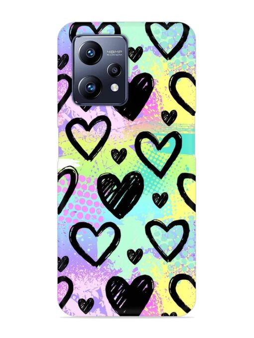 Bright Pattern Hearts Snap Case for Realme Narzo 50 Pro Zapvi