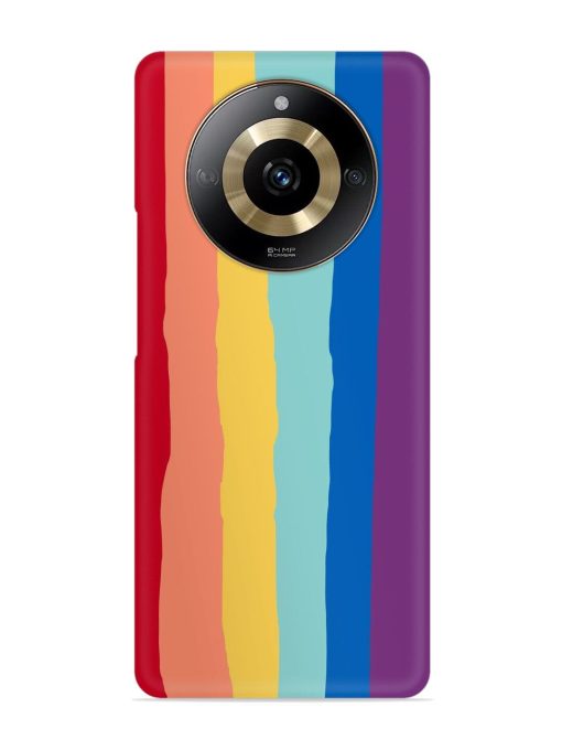 Rainbow Genuine Liquid Snap Case for Realme Narzo 60 (5G) Zapvi