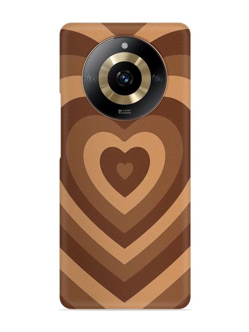 Brown Heart Snap Case for Realme Narzo 60 (5G) Zapvi