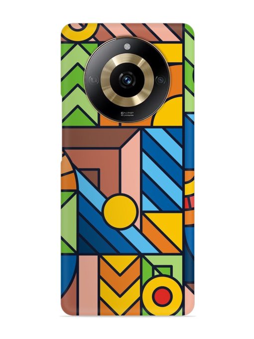 Colorful Geometric Snap Case for Realme Narzo 60 (5G) Zapvi