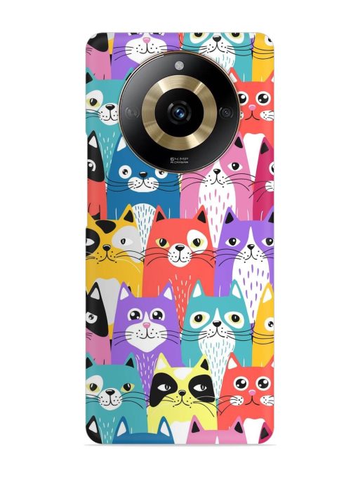 Funny Cartoon Cats Snap Case for Realme Narzo 60 (5G) Zapvi