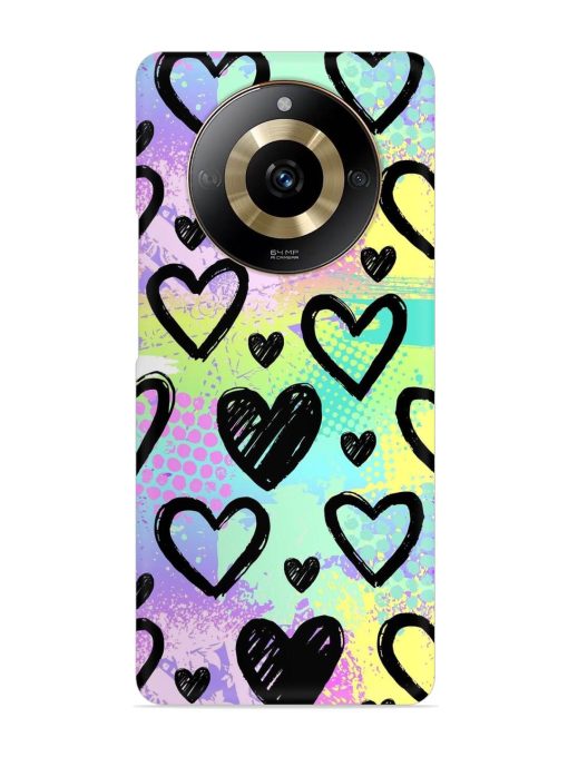 Bright Pattern Hearts Snap Case for Realme Narzo 60 (5G) Zapvi